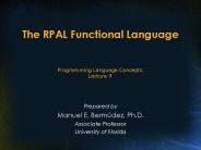The RPAL Functional Language