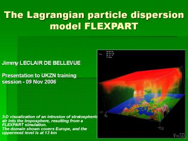 The Lagrangian particle dispersion model FLEXPART