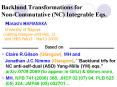 Backlund Transformations for NonCommutative NC Integrable Eqs. PowerPoint PPT Presentation