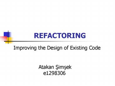 REFACTORING