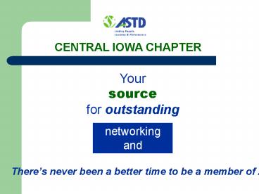 CENTRAL IOWA CHAPTER