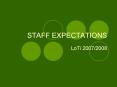 STAFF EXPECTATIONS PowerPoint PPT Presentation