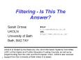Filtering Is This The Answer PowerPoint PPT Presentation