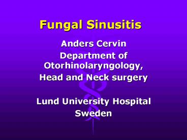 Fungal Sinusitis