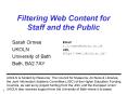 Filtering Web Content for Staff and the Public PowerPoint PPT Presentation