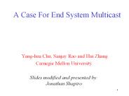 A Case For End System Multicast
