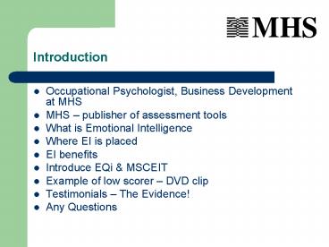 Occupational Psychologist, Business Development at MHS