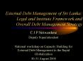 External Debt Management of Sri Lanka: Legal and Institute Framework and Overall Debt Management Str PowerPoint PPT Presentation