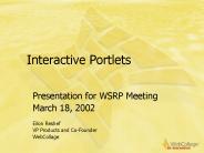 Interactive Portlets