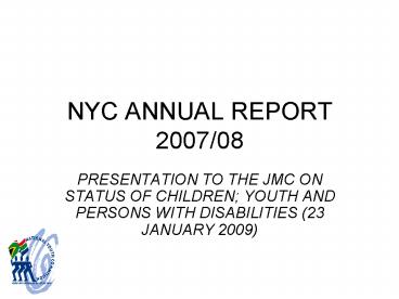 NYC ANNUAL REPORT 200708