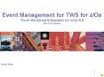 Event Management for TWS for z/Os Tivoli Workload Scheduler for z/Os 8.5 IBM Tivoli Software PowerPoint PPT Presentation
