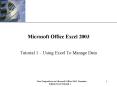Microsoft Office Excel 2003 PowerPoint PPT Presentation