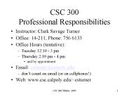CSC 300 Professional Responsibilities