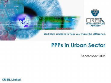 PPPs in Urban Sector