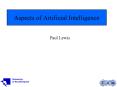 Aspects of Artificial Intelligence PowerPoint PPT Presentation