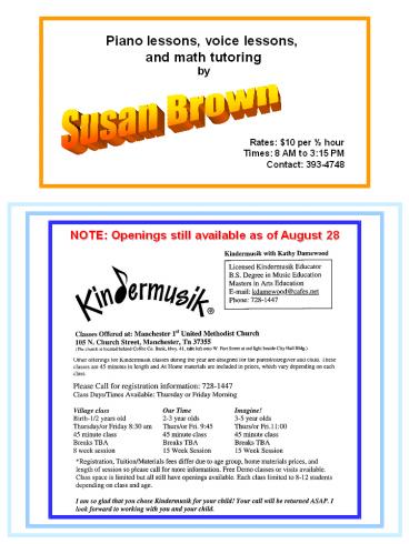 NOTE: Openings still available as of August 28