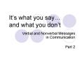 Its what you say and what you dont PowerPoint PPT Presentation