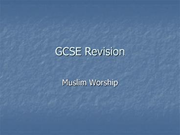 GCSE Revision