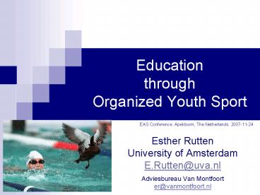 Education through Organized Youth Sport