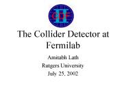 The Collider Detector at Fermilab