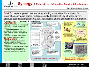 Synergy: A Policy-driven Information Sharing Infrastructure