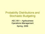 Probability Distributions and Stochastic Budgeting