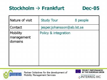 Stockholm FrankfurtDec05