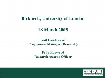 Birkbeck, University of London