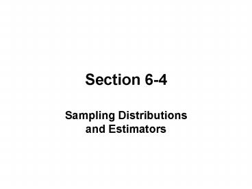Sampling Distributions