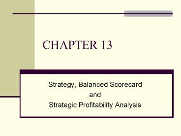 Strategy, Balanced Scorecard