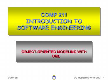 OBJECTORIENTED MODELING WITH UML