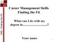 Career Management Skills Finding the Fit PowerPoint PPT Presentation