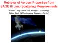 Retrieval of Aerosol Properties from SAGE III Limb Scattering Measurements PowerPoint PPT Presentation