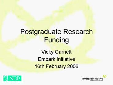 Postgraduate Research Funding