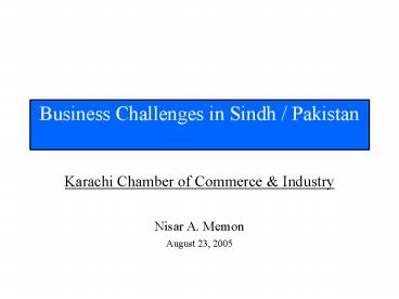 Karachi Chamber of Commerce