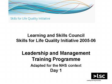 Learning and Skills Council Skills for Life Quality Initiative 200506