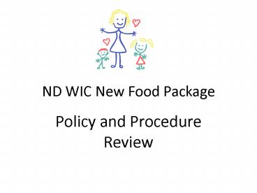 ND WIC New Food Package
