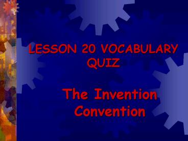 LESSON 20 VOCABULARY QUIZ