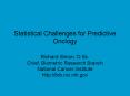 Statistical Challenges for Predictive Onclogy PowerPoint PPT Presentation