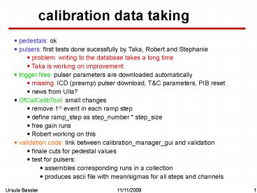 calibration data taking