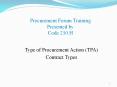 Procurement Forum Training Presented by Code 210.H PowerPoint PPT Presentation