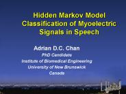 Hidden Markov Model Classification of Myoelectric Signals in Speech