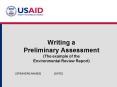 Writing a Preliminary Assessment (The example of the Environmental Review Report) PowerPoint PPT Presentation