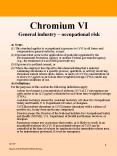 Chromium VI General industry occupational risk PowerPoint PPT Presentation