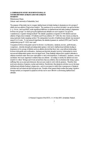 A COMPARATIVE STUDY ON DYSFUNCTIONAL AT