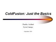 ColdFusion: Just the Basics