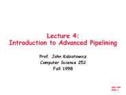Lecture 4: Introduction to Advanced Pipelining