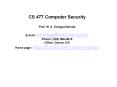CS 477 Computer Security PowerPoint PPT Presentation