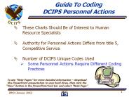 Guide To Coding DCIPS Personnel Actions