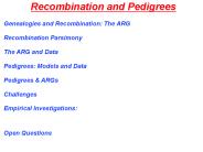Recombination and Pedigrees